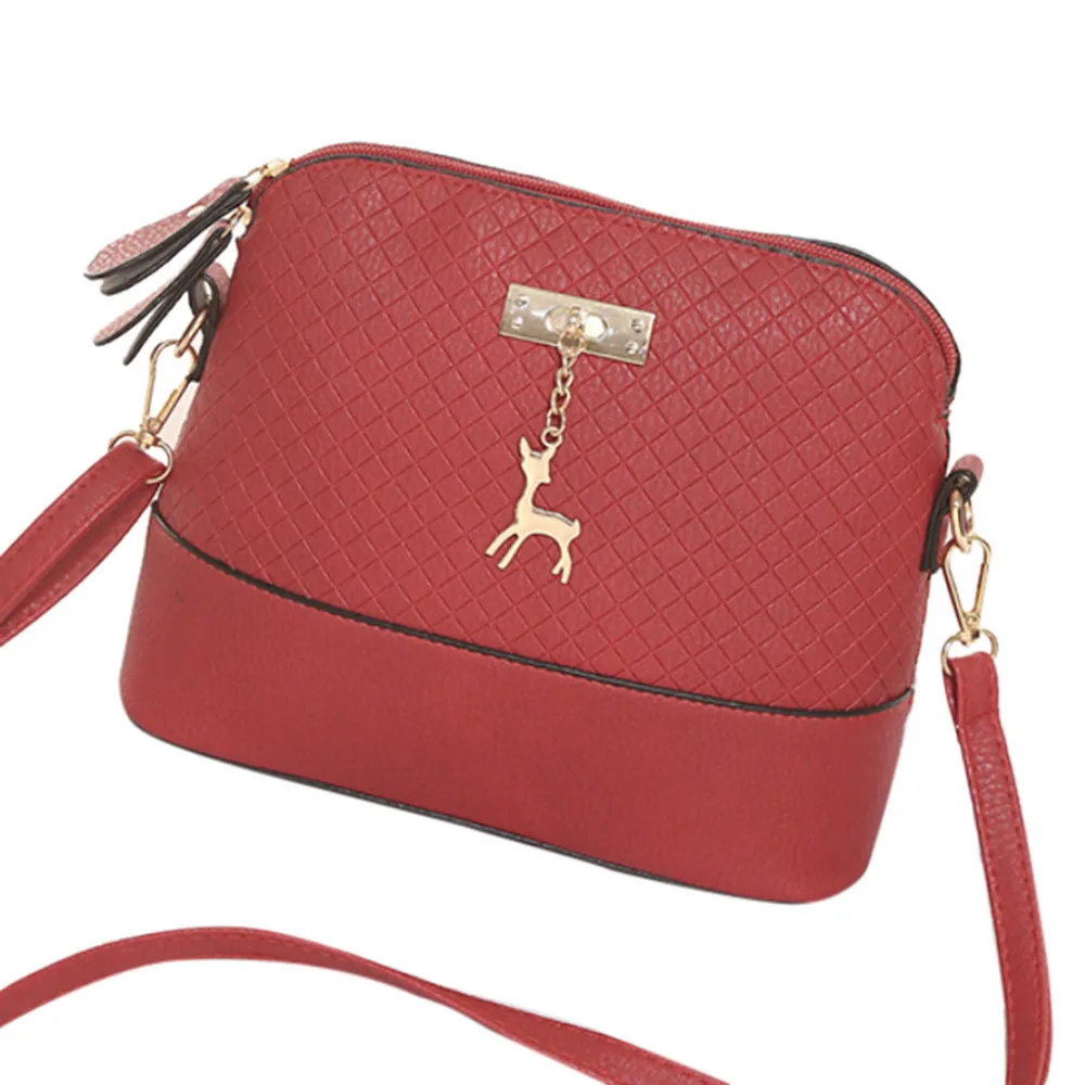Горячая распродажа! Для женщин Курьерские сумки модные мини-сумка с оленями игрушки Shell Форма сумка Для женщин сумки на плечо Сумочка A30 - Цвет: Красный