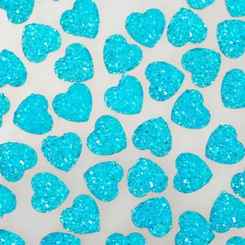 

100pcs 12mm heart shiny resin cabochon,Embellishments Craft Supplies,glitter resin for jewelry making,Sapphire-10062653