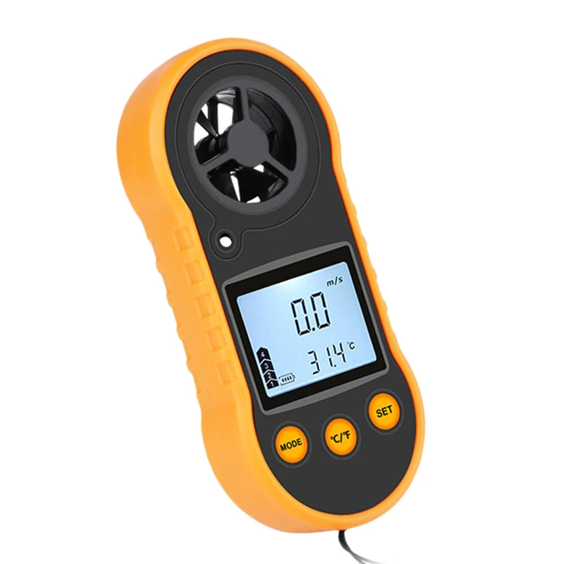 Digitales Anemometer BTMETER – Misst Windgeschwindigkeit, Temperatur & Luftfeuchte, Mit Beleuchtung