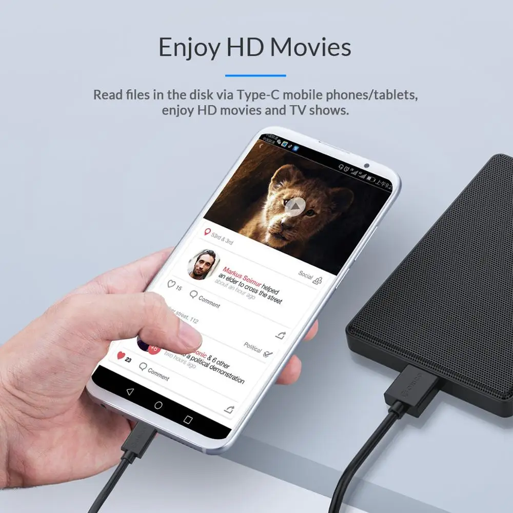 Кабель ORICO USB C к Micro B кабель для передачи данных зарядный внешнего жесткого диска