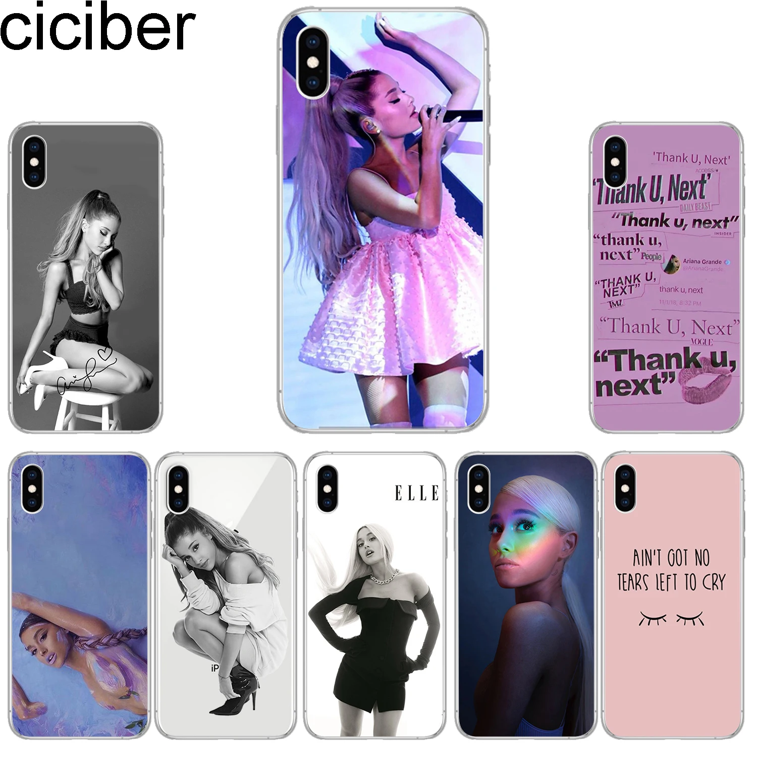 Ciciber чехлы для телефонов iPhone 11 Pro Max 8 7 6 6s Plus SE 5S Мягкий чехол из ТПУ X Xs XR XS Ariana Grande Coque