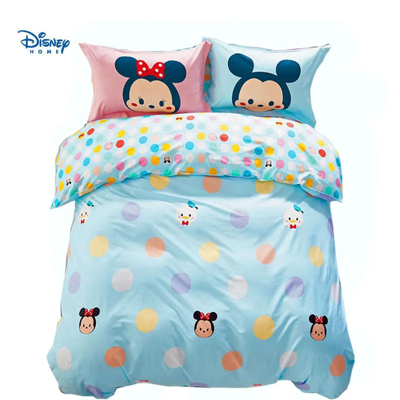 Disney Tsum Comforter Bedding Set Cute Mickey Minnie Mouse Duvet