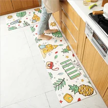 ПВХ кожа водонепроницаемый прочный коврик супер маслостойкий нескользящий моющийся кухонный коврик и ковер Удобная Форма резиновый коврик