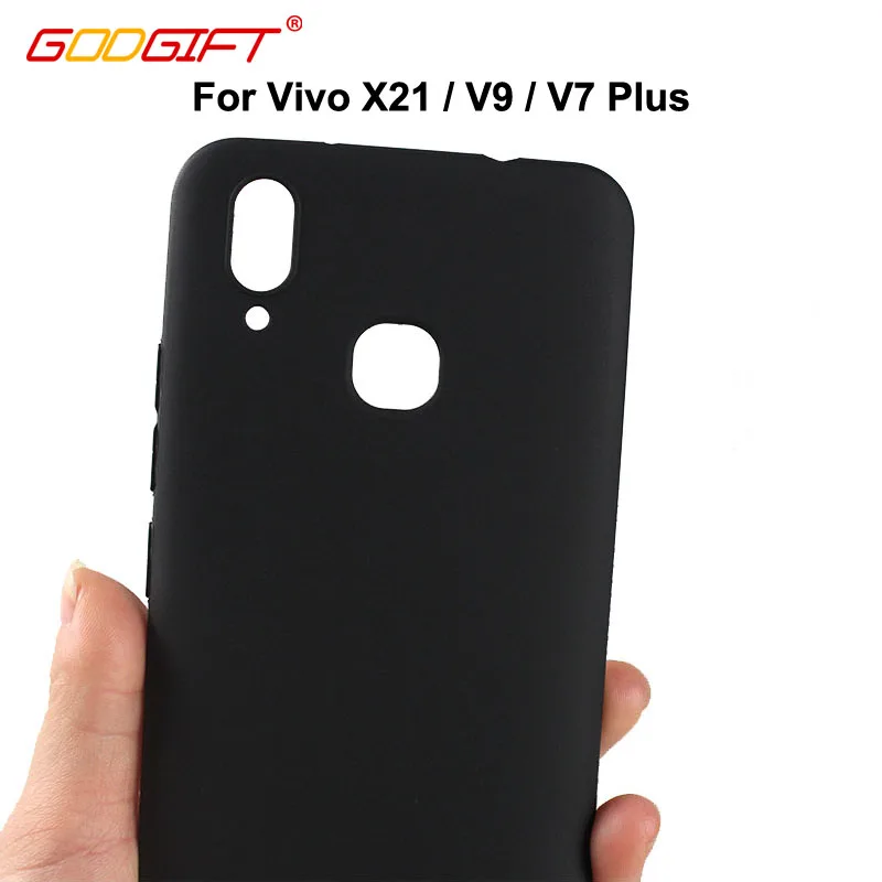 GodGift Vivo X21 Case Luxury Matte V9 Silicone Soft Cover For V7 Plus Phone X 21 Back |
