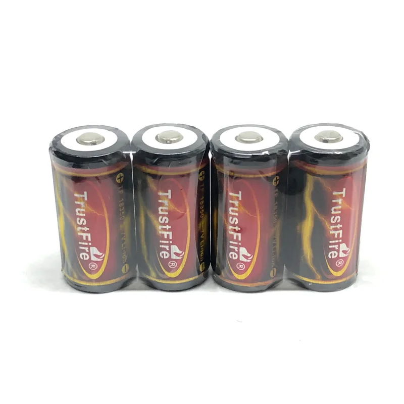 

10pcs/lot TrustFire Protected 18350 Battery 1200mAh 3.7V Rechargeable Li-ion Batteries with PCB For LED Flashlights