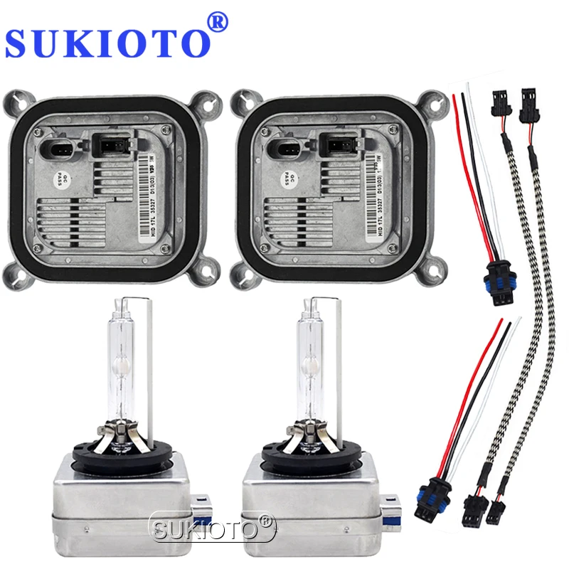 SUKIOTO 55W D1S D3S D8S xenon Headlight Kit 8000K D1S ballast Unit Controller 4300K 5000K 6000K D8S EDGE Escape Mustang Headlamp