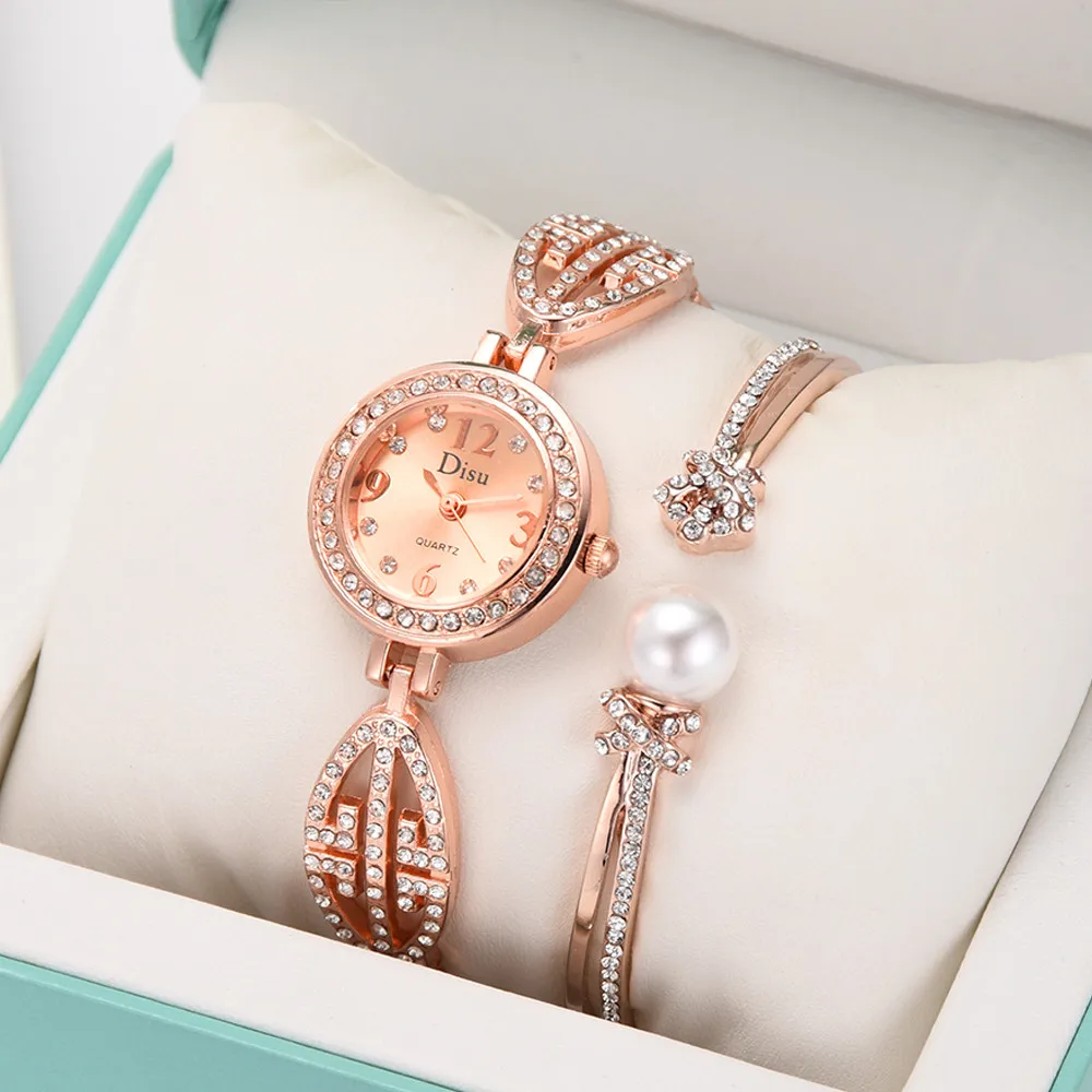 

Light Luxury Girl Temperament Watch Bracelet Set Chain Watch Birthday Gift Wrist Watch Women Clock reloj
