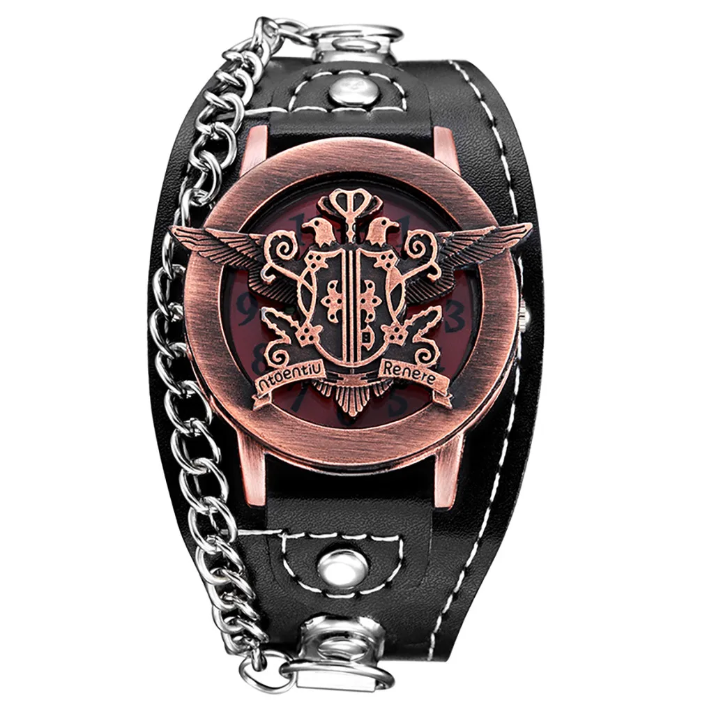 Симпатичный крутой ретро цепь можно переворачивать ремень часы мужские Relogio Masculino кварцевые наручные часы Роскошные Reloj Hombre часы - Цвет: C