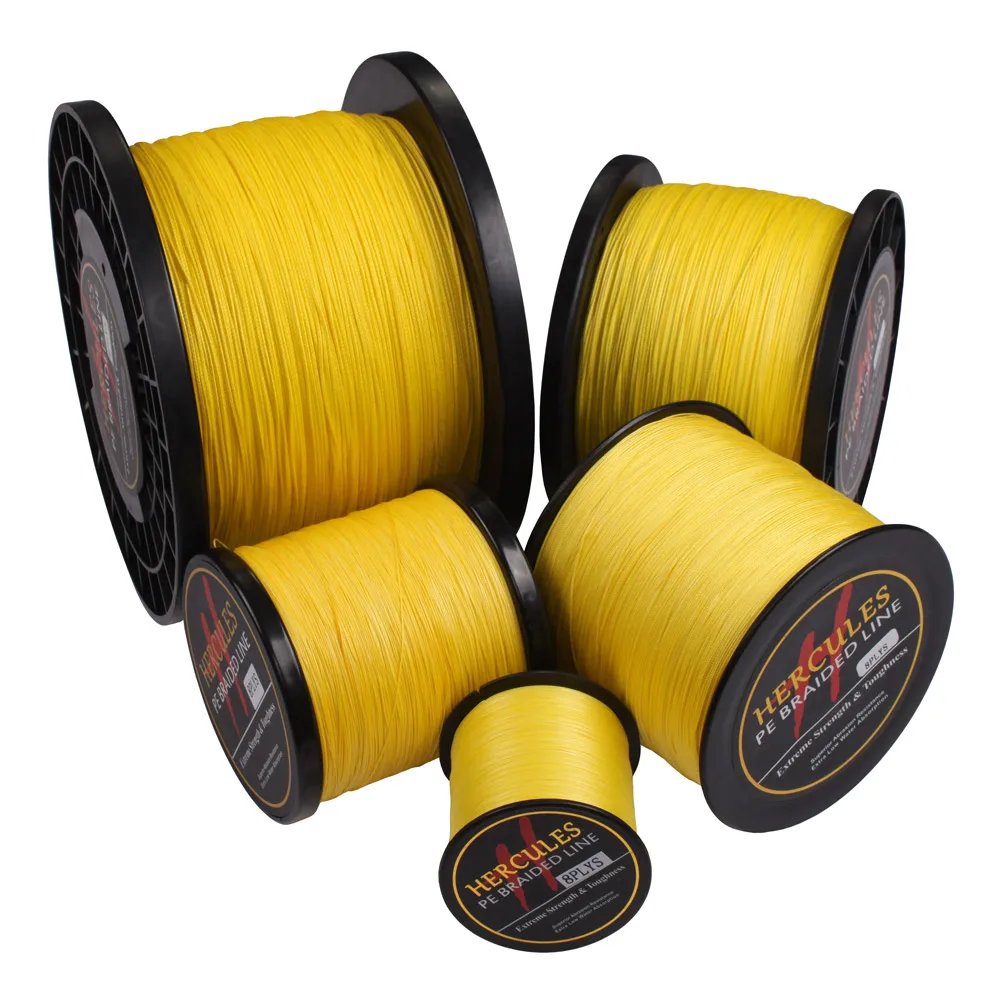 Yellow Braid Fishing Line 2000M Hercules 10LB 200LB Saltwater Fishing 8