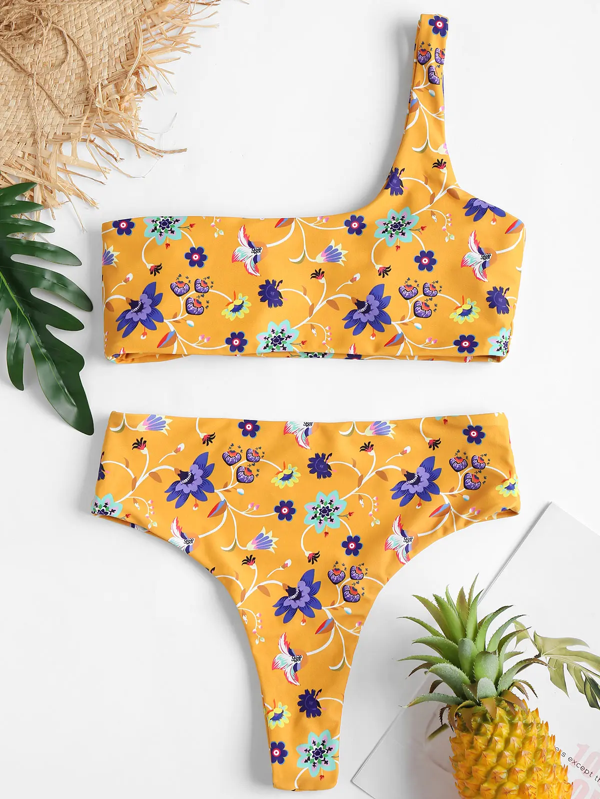 ZAFUL комплект бикини с цветочным принтом женские летние сексуальные купальники из