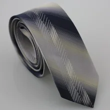 YIBEI Coachella ручной работы галстуки в повседневном стиле Для Мужчин's Узкие галстуки галстук-бабочка дизайн серебристо-серый диагональными полосами; жаккардовый галстук тонкий галстук-бабочка