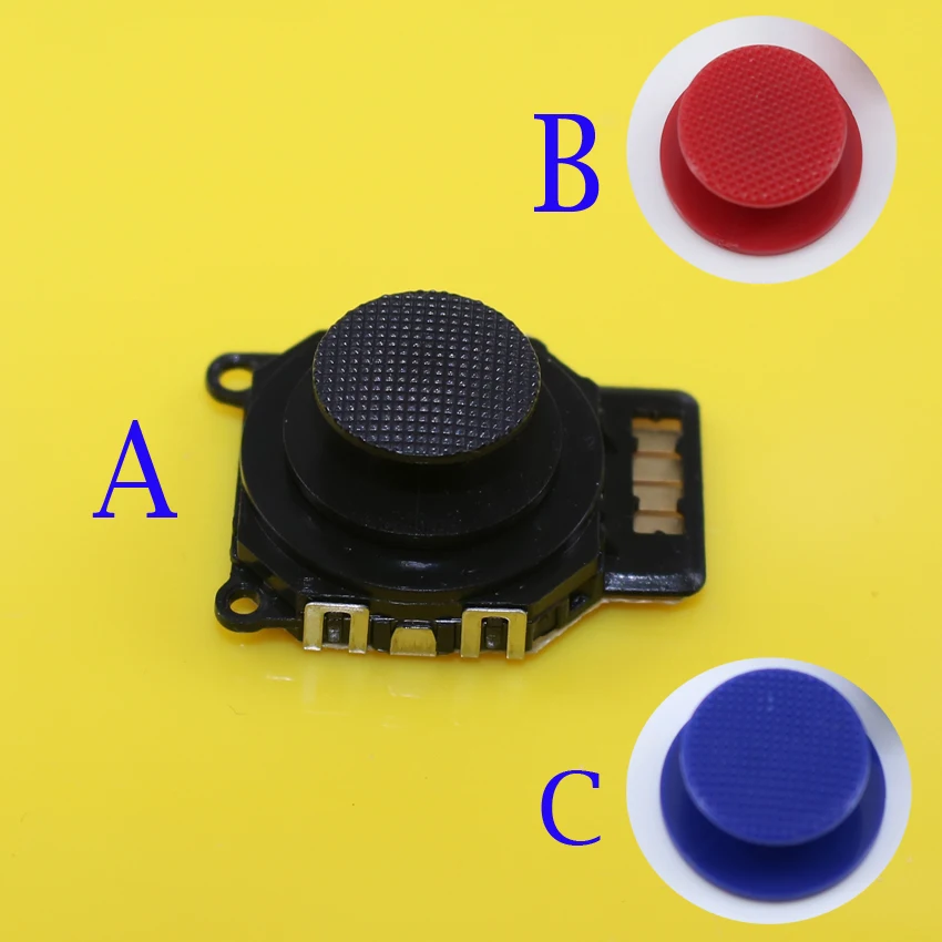 

JCD 3D Button Analog Joystick Stick W/ Cap for Sony PSP 2000 2001 Slim Black
