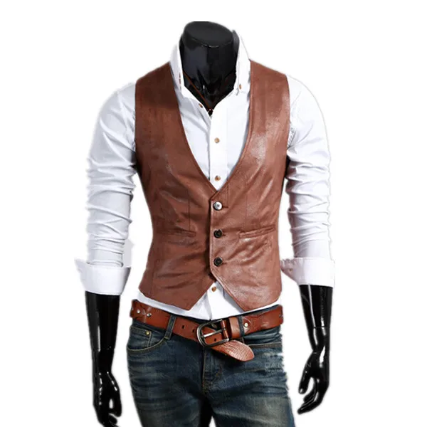 2015 New Men Vest Slim Dress Vests Men
