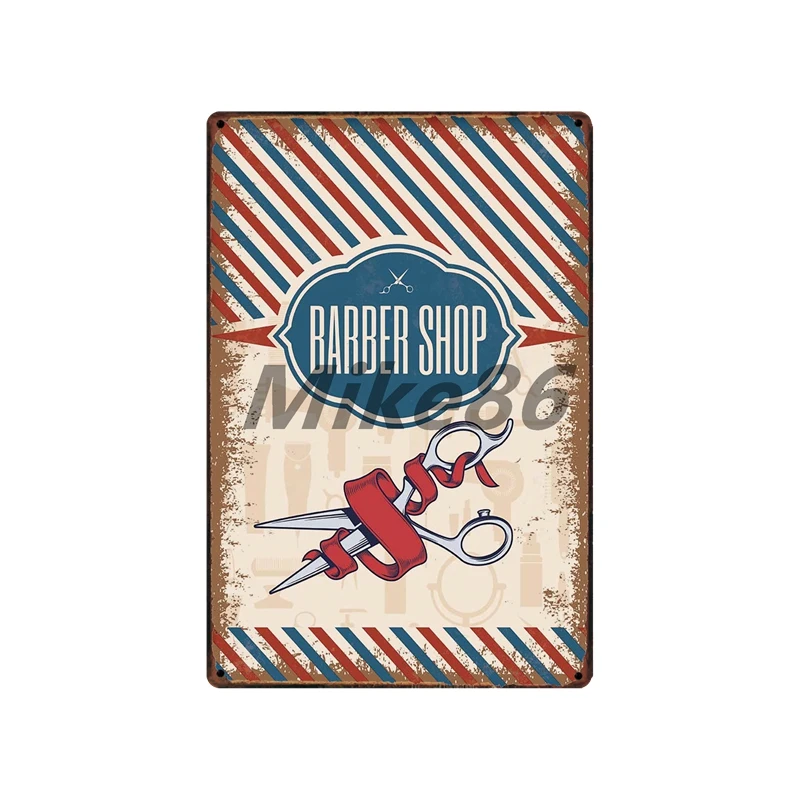 [Mike86] Парикмахерская Металлическая Вывеска на заказ плакат персональный классический Железный Декор художественная FG-5122 - Цвет: SA-4785