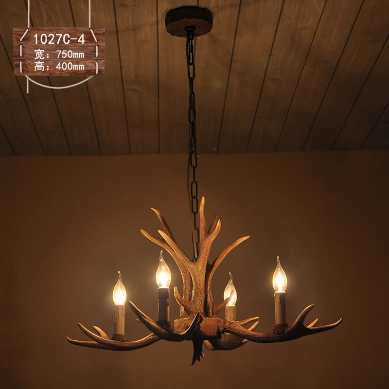 

Antlers pendant light Personality art dining room creative cafe bar bedroom clothing store art lamps 4 heads pendant lamps ZA