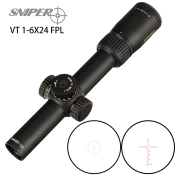 شراءقناص VT 1-6X24 FPL أول طائرة البؤري Riflescope زجاج محفور شبكاني أحمر أخضر مضيئة الأبراج قفل إعادة تعيين نطاق البندقية