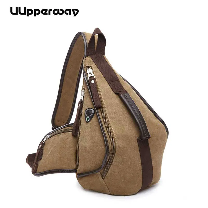 Good Quality Canvas Chest font b Bags b font Triangle Shaped font b Men b font