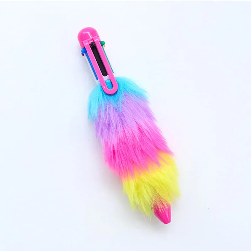 EZONE 1 шт. 6 Цветов шариковая ручка цветная яркая Великолепная ручка с плюшевыми шариками креативная шариковая ручка офисная школьная