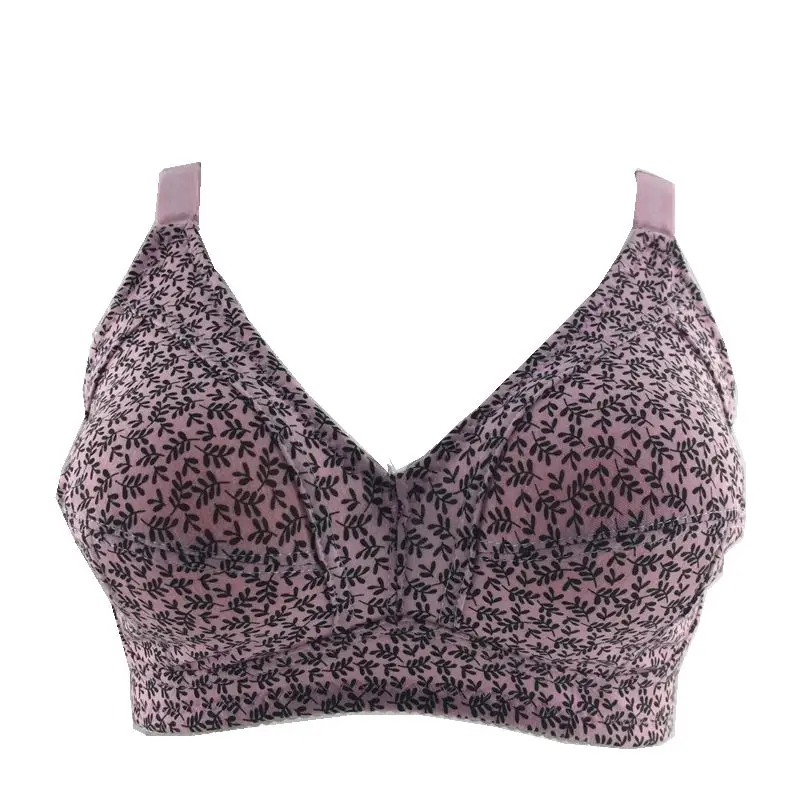 

Plus Size Cotton Bra Women Floral Lingeries Soft Handfeel Brassiere Unpadded Cute Ladies Bra Top Wire Free Bh 40D 42D 44D 50D Z5