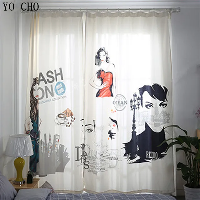 YO CHO Fashion girl Modern Cotton Velvet Blackout Curtains for ... YO CHO Fashion girl Modern Cotton Velvet Blackout Curtains for ...