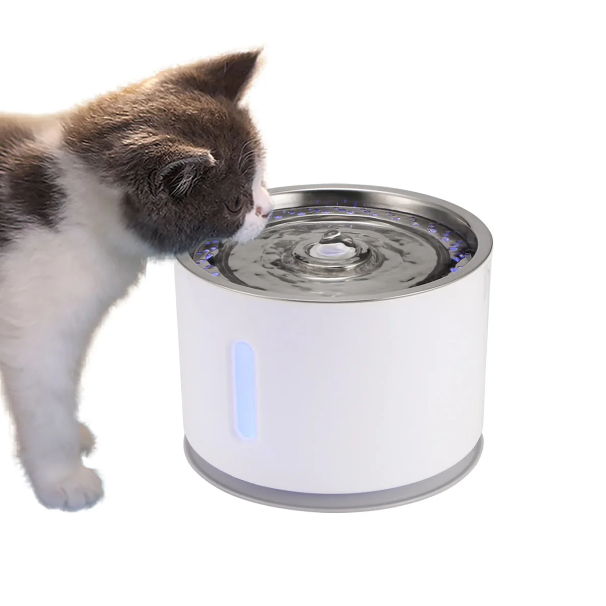 2.4L нержавеющая сталь автоматический Электрический фонтан для собак поилка для кошек стальная поилка для кошек миски для собак фильтр для напитков