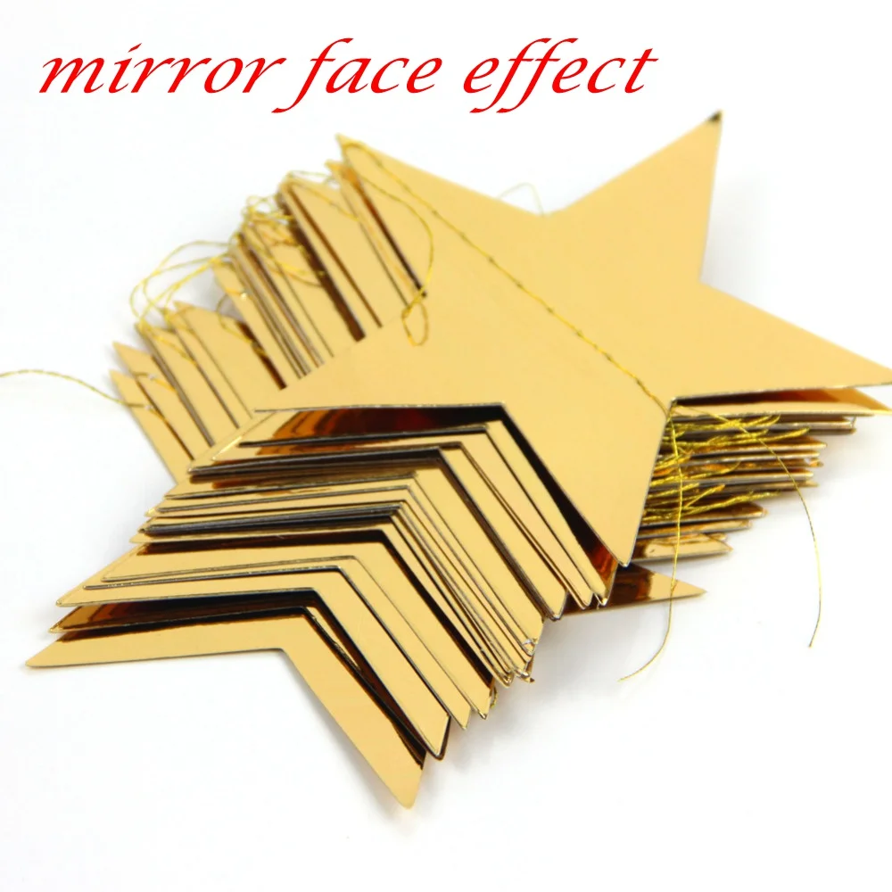 

3.8M Foil Gold Star Garland Wedding Birthday Party Garland Party Bunting for Baby Shower Birthday Ist Home Banner Window Display