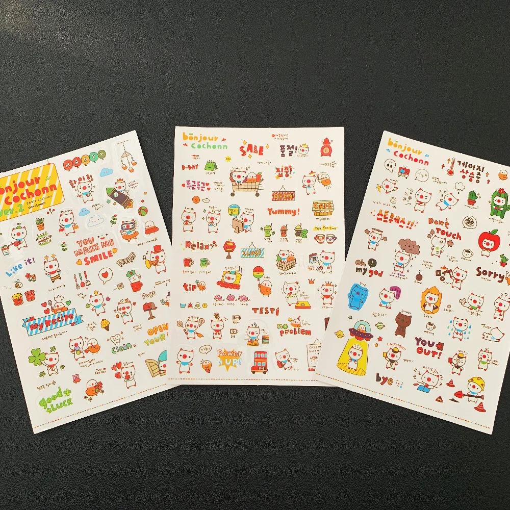 6 листов/упаковка Kawaii Piggy самоклеящиеся наклейки Альбом DIY дневник декоративные наклейки для настроения на день рождения узор Дети DIY ремесло