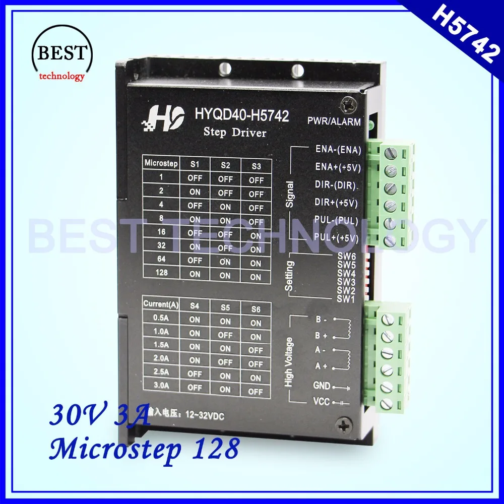 Шаговый двигатель драйвер Microstep128 H5742 0,5-3A DC12-32v шаговый двигатель драйвер для nema17 nema23 шаговый двигатель