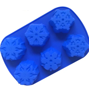 

Large Flowers Christmas Snowflakes Silicone Mooncake Mold Silicone Cake Mould Soap flower-shaped Fondant Mold E375