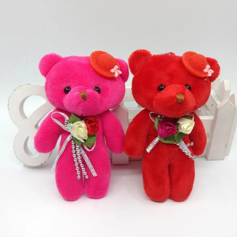 13cm stand bear with flower hat 15