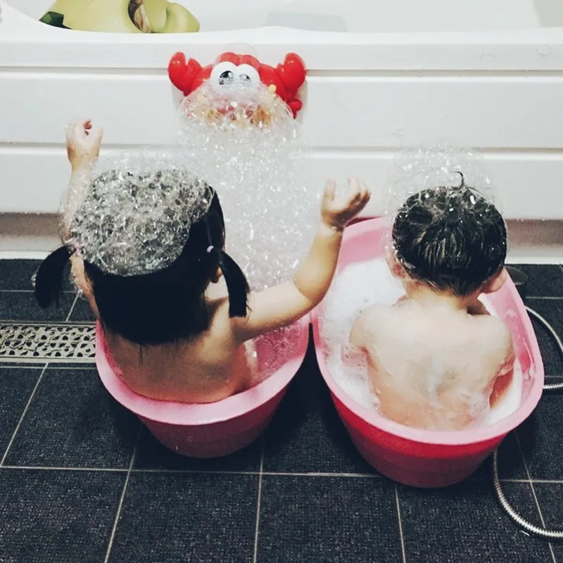 Детская мочалка Пузырьковые крабы с музыкой дети смешная Ванна машина для мыльных пузырей автоматическое устройство для мыльных пузырей мочалка Аксессуары для детского душа