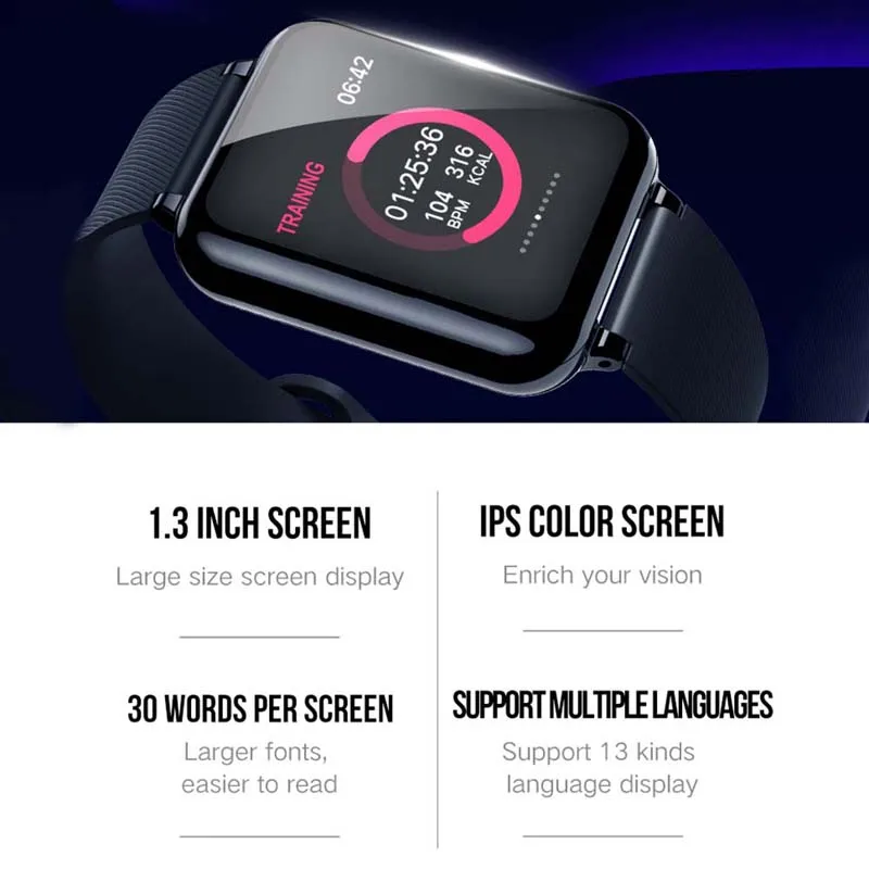 Мужские и женские Смарт-часы IP67 водонепроницаемый монитор сердечного ритма браслет артериального давления несколько спортивных режимов для Android Xiaomi IOS