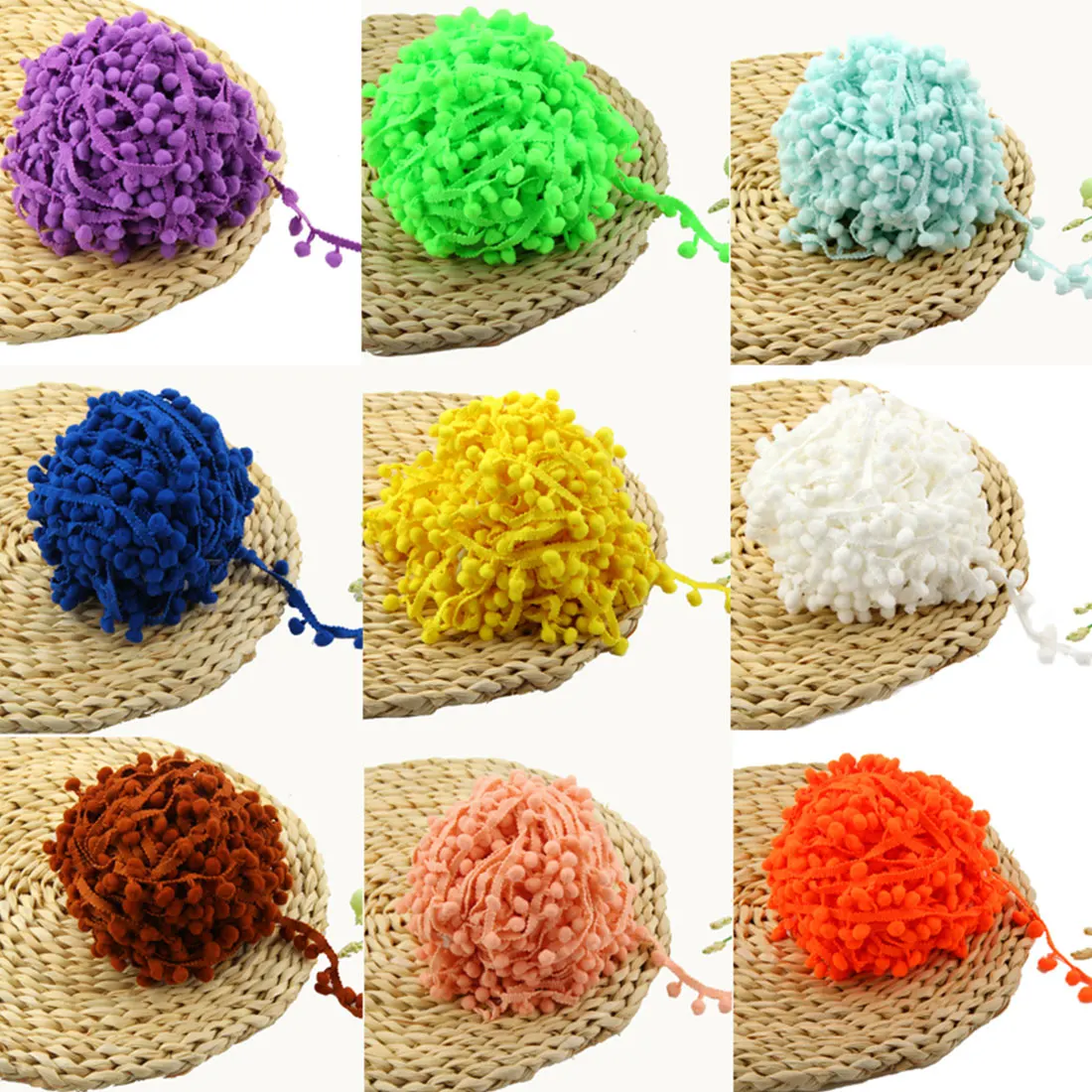 Top Sale Lace Fabric 20 yard Sewing Accessories Pompom Trim Pom Pom