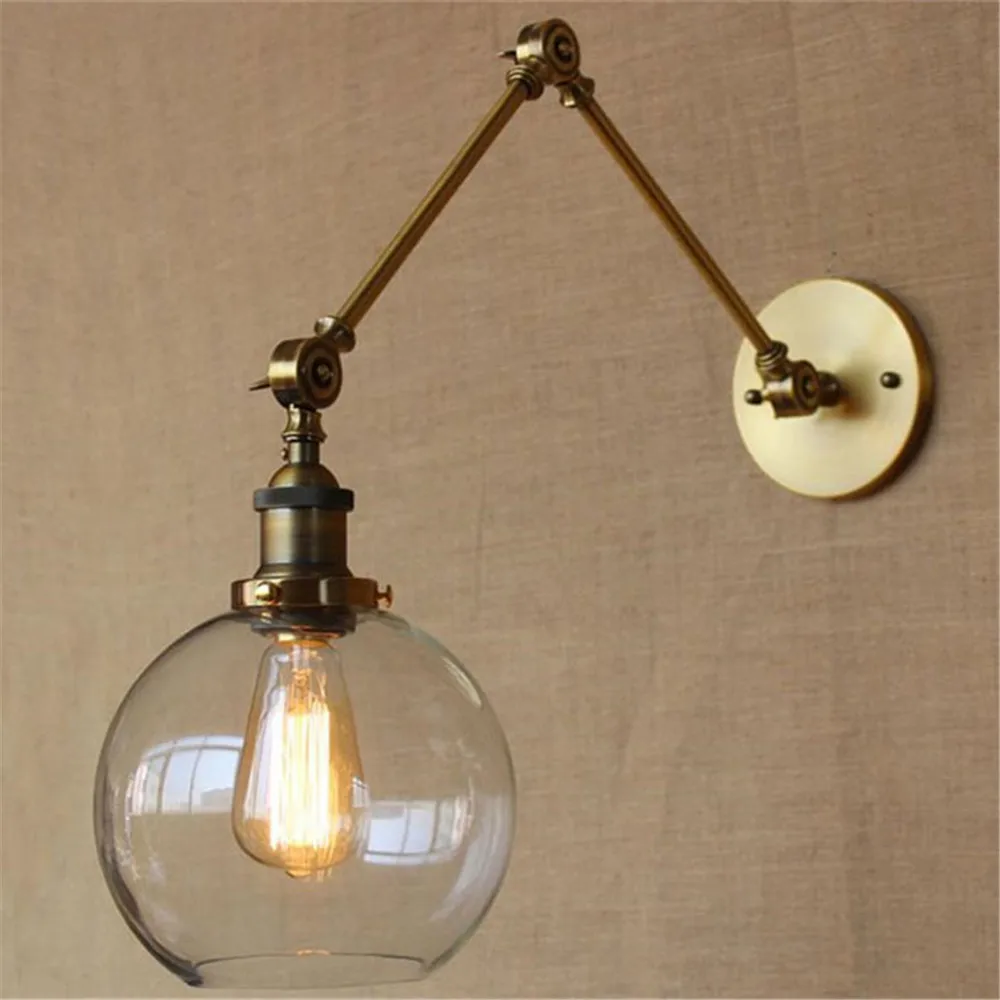 Art Decor Nordic Lamp Swing Arms Wall Lights Clear Globe Ball Gl Art Decor Nordic Lamp Swing Arms Wall Lights Clear Globe Ball Gl Shade Black Chrome Gold Bronze Modern Retro Sconce In Lamps From