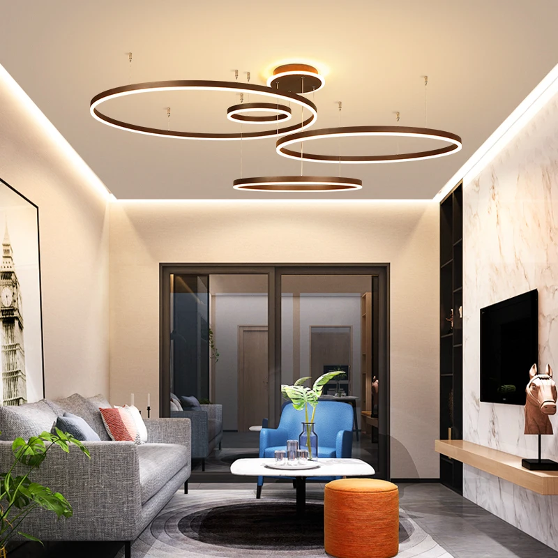

Creative DIY riingsModern led ceiling lights For Dining Living room pendant ceiling lamp suspension luminaire led ceiling light