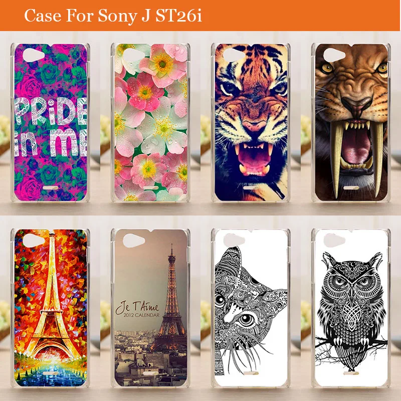 

high qaulity diy colored Hard pc Plastic Phone Case Cover For Sony Xperia J ST26i mobile phone case cover