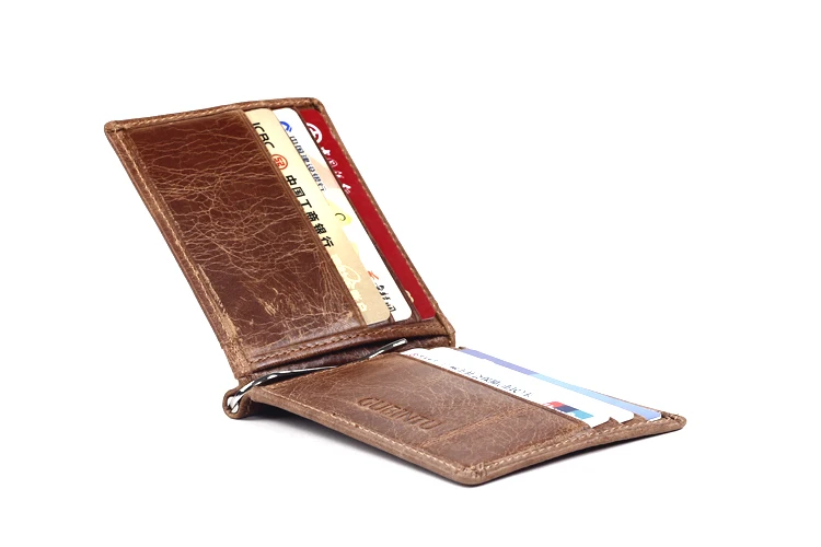 GUBINTU мужские RFID Блокировка ID кошельки для кредитных карт натуральная кожа кошелек с зажимом для денег для мужчин