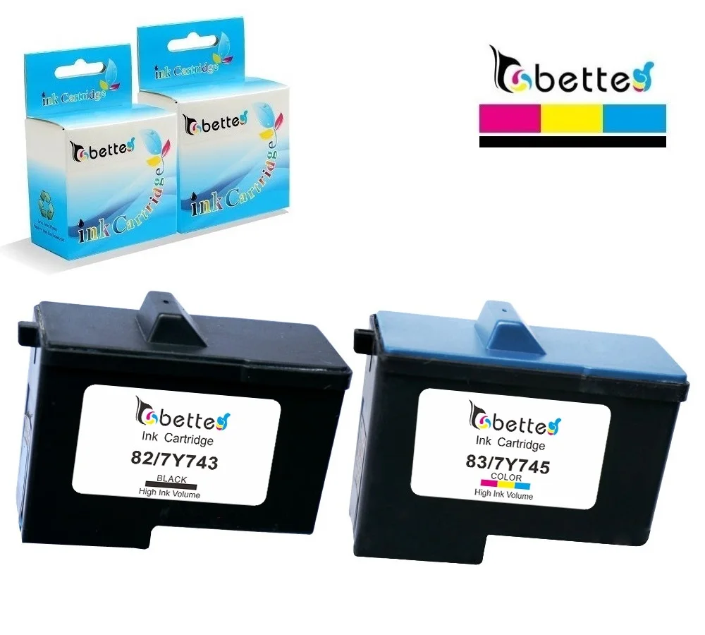 

2PK,Ink Cartridge for Lexmark 82 83 / Dell 7Y743 7Y745 Printer X6100 X6150 X6170 X6190 X65 Z55 Z65 A922 A924 A940 A942 A944 A946