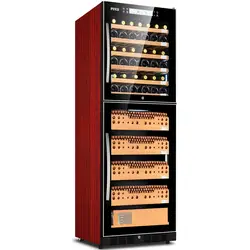 Фуке шкаф для сигар большой кедровый деревянный светодиодный светильник humidor сигара humidor винный шкаф сигарный винный охладитель FK-168WC1