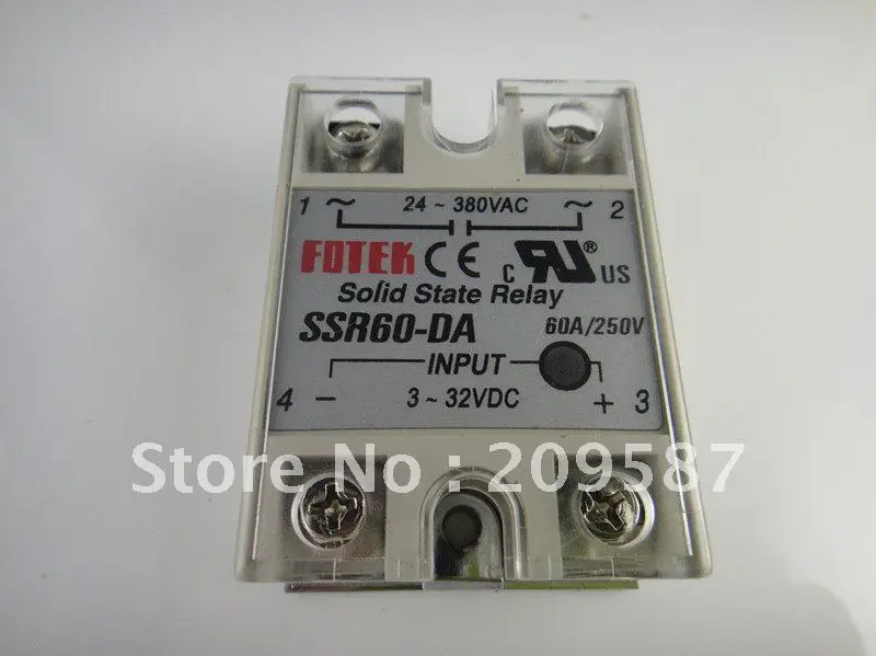 Новое твердотельное реле SSR-60 DA 60A 3-32VDC 24-380VAC