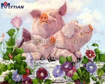 

MYTIAN Full Diamond Painting Three Pigs 5D Diy Diamond Embroidery Cute Little Animals Pictures Needlework Mosaic Home Decor Gift