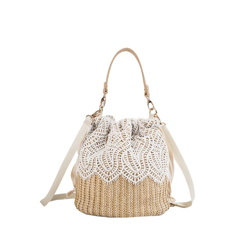 

Quality straw women handbag 2019 fashion luxury desiger female shoulder bag simple lace crossbody bags