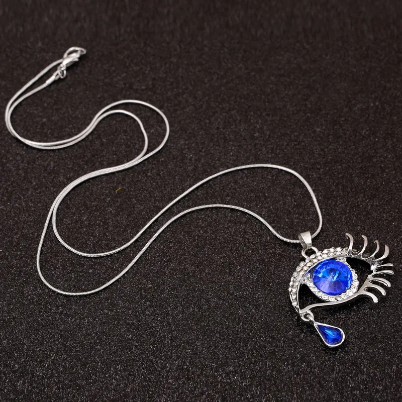 ZOSHI, модная подвеска чокер, ожерелье для женщин, драгоценные камни, голубые глаза, ресницы, женское массивное ожерелье,, модное ювелирное изделие