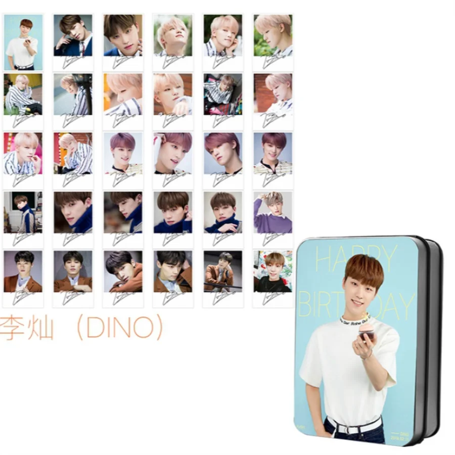 Kpop Seventeen Members Polaroid Lomo фото карта DK Woozi Hape день рождения HD Фотокарта коллективные карты 30 шт - Цвет: DINO