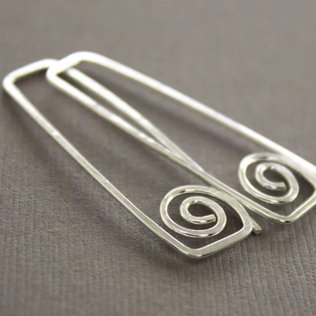 

Square Earrings Handmade Jewelry 925 Silver Gold Filled Brincos Vintage Boho Hammered Pendientes Earrings For Women Oorbellen