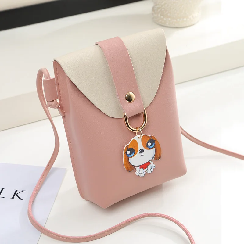 Crossbody Bags For Women 2018 New Cartoon Puppy Korean Style Fashion Girls Mini Pink Shoulder Bag PU Leather Phone Messenger Bag Crossbody Bags For Women 2018 New Cartoon Puppy Korean Style Fashion Girls Mini Pink Shoulder Bag PU Leather Phone Messenger Bag