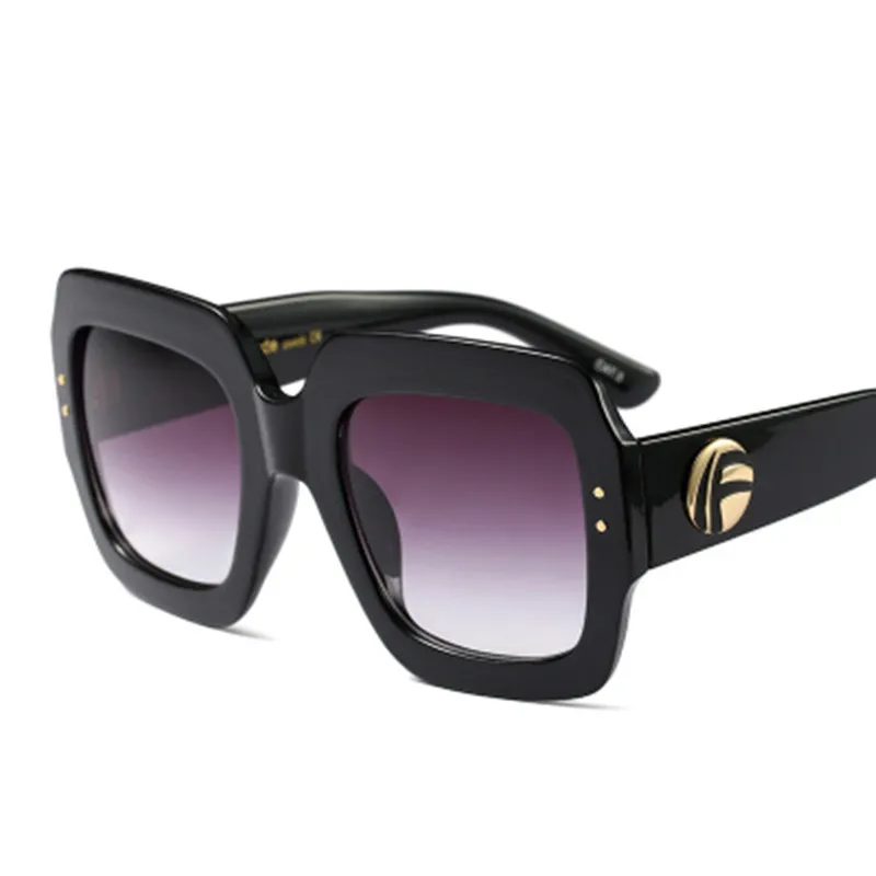 Трехцветная оправа, солнцезащитные очки для женщин, роскошный бренд, дизайнерские, большие квадратные солнцезащитные очки для мужчин, металлическая оправа, для вождения, рыбалки, солнцезащитные очки для женщин - Цвет линз: C2