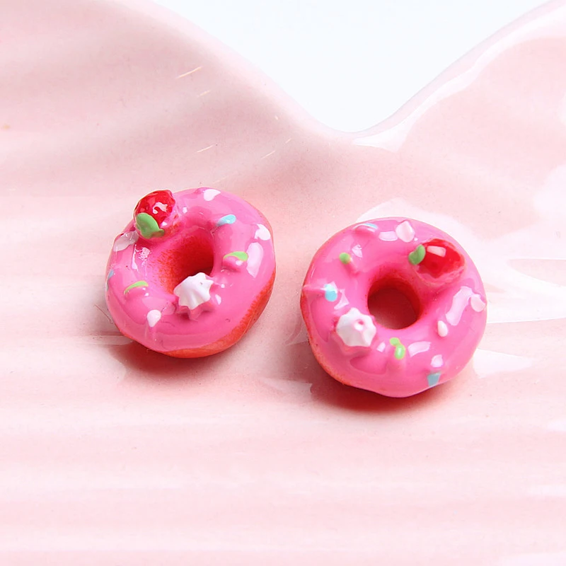 Boxi15pcs/pack Slime Supplies Addition Toy Resin Donuts Charms Clay Accessories Toy DIY Filler for Fluffy Clear Slime