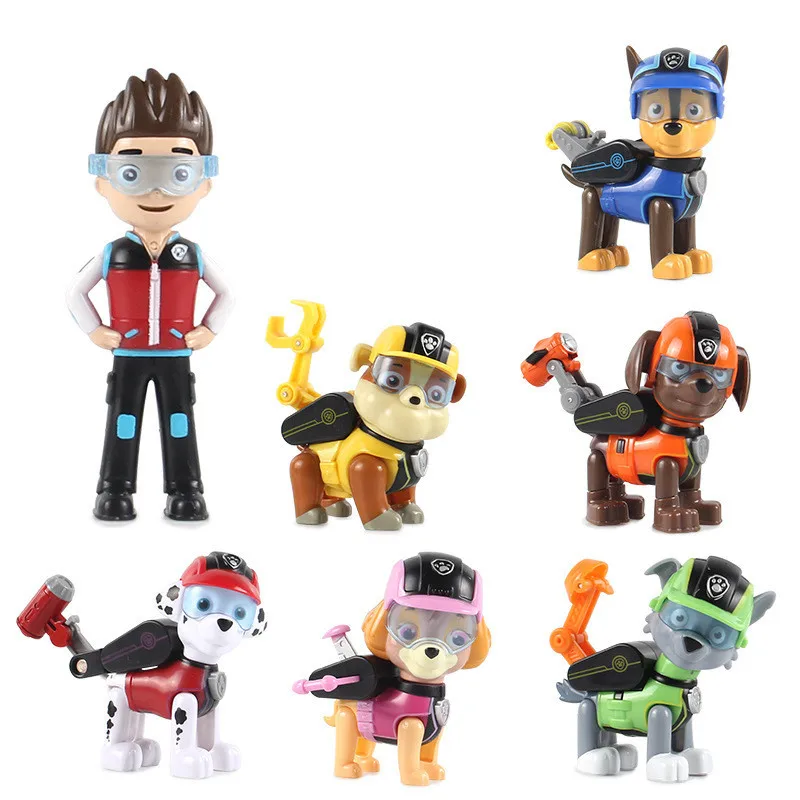 

7Pcs/set Paw Patrol Dog Puppy Patrol Cars Patrulla Canina Vinyl Doll Toys Action Figures Model Toys The Best Gift For Children