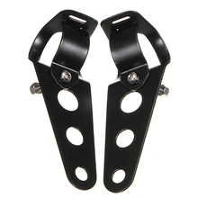 Black Chrome Headlight Mount Bracket For Motorcycles Fork Bobber Racer 35mm 43mm